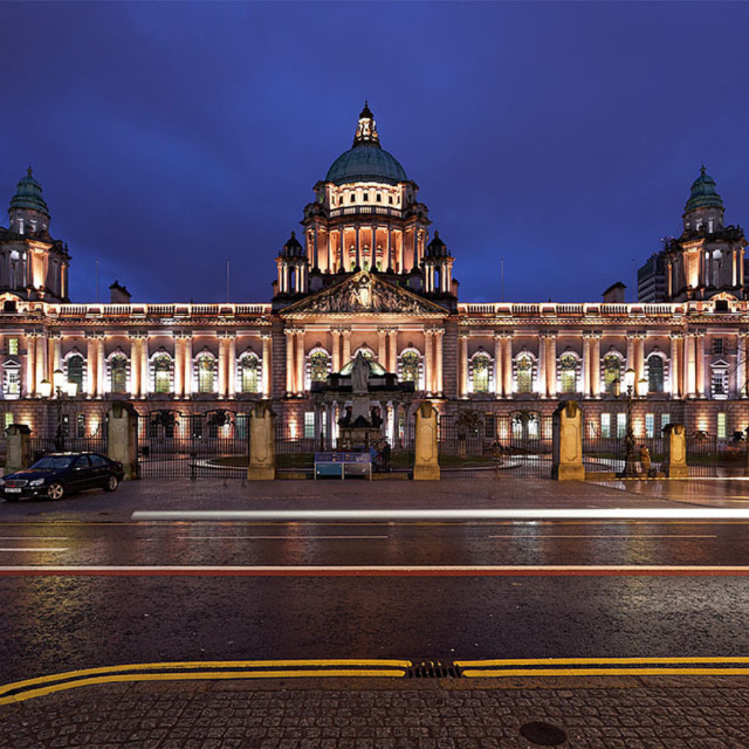 Belfast City Hall lit up